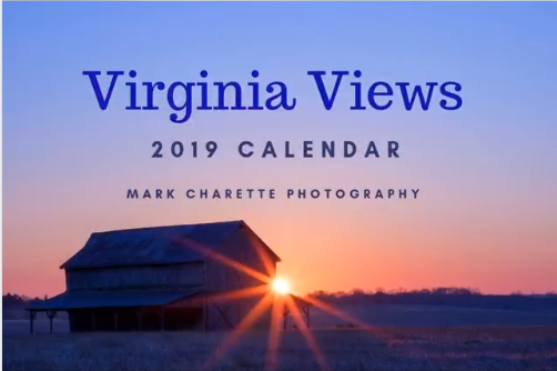 2019 Virginia Views Calendar with images by Charette Photography